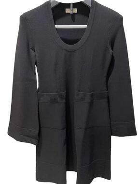 Balenciaga S40 Solid Black Flare Sleeve Front Pockets Heavy Fabric  Embroidered
